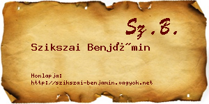 Szikszai Benjámin névjegykártya