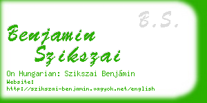 benjamin szikszai business card